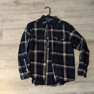 Wolverine Dark Blue Plaid Button Down Shirt